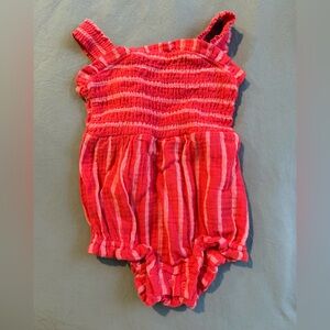 Cat & Jack Baby 0-3MO Striped Pink Red Romper NWOT